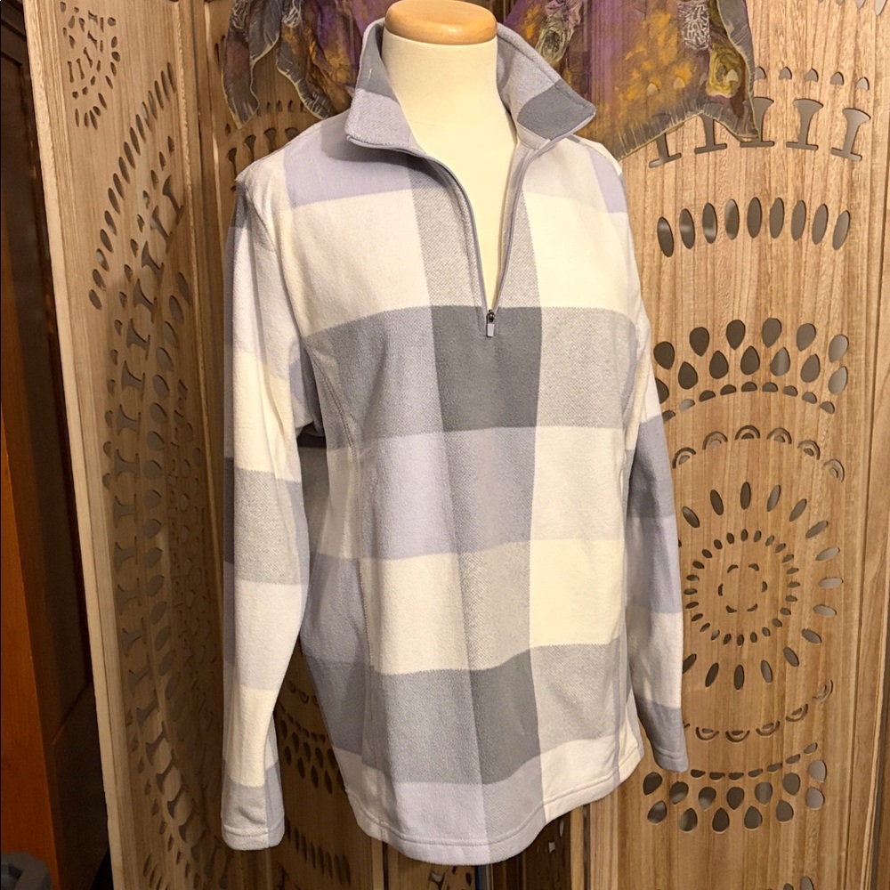 NWsomeT - LANDS END - HALF ZIP FLEECE - PURPLE/GRAY - L 14-16